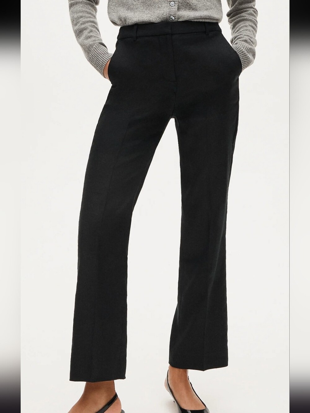 J. Crew Kaya Pant Classic Black Straight-Leg Trouser - Size 16T
